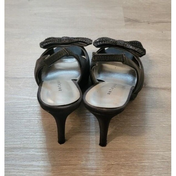 Metaphor Women's Black Rhinestone Bow  Dressy Heels Size 9M - Picture 4 of 5
